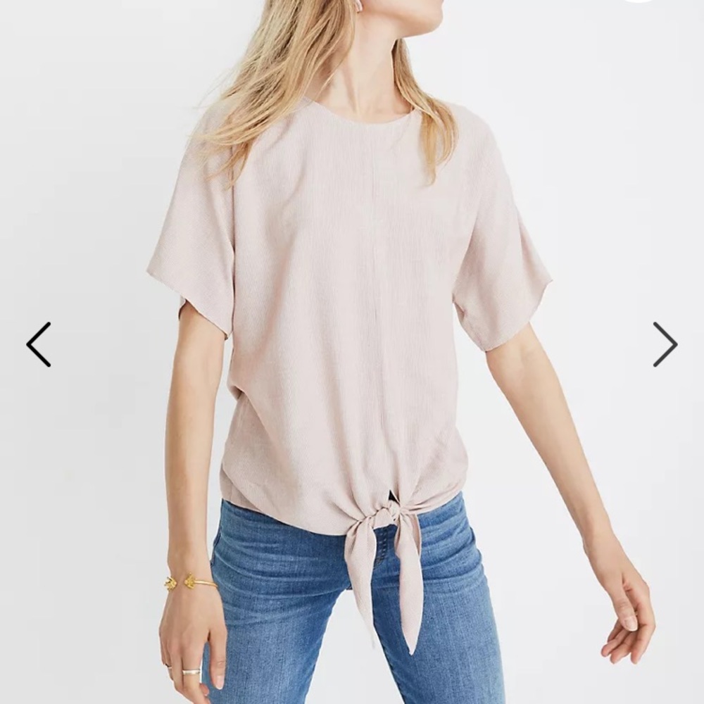 Madewell Button-Back Tie Tee in Stripe S